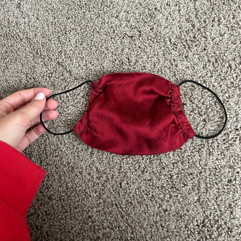 NWOT KES NYC silk red face mask